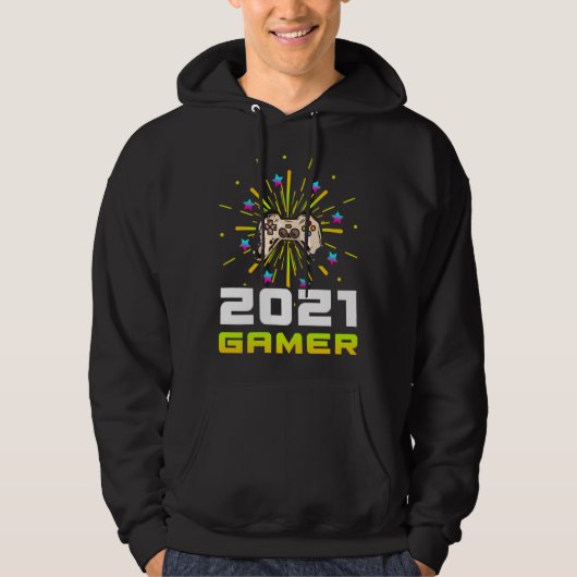 2021 Gamer Play Computer Video Games 2021 Firework パーカ (正面)