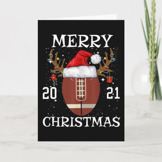 2021 Merry Christmas Lights Football Party Pajama カード (正面)