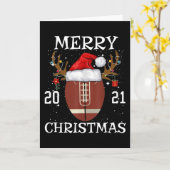 2021 Merry Christmas Lights Football Party Pajama カード (黄色い花)