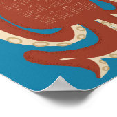 2021 Octopus Red and Blue Calendar ポスター (角)