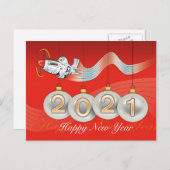 2021, P-51マスタング,クリスマスカード,編集可能な文字 シーズンポストカード (正面/裏面)