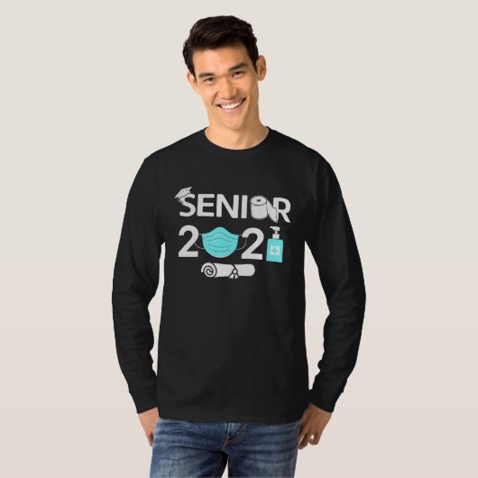 2021 Quarantine Senior Student  High School Mask P Tシャツ (正面フル)