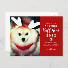 2021 Ruff Year おもしろい Christmas Dog写真 シーズンポストカード