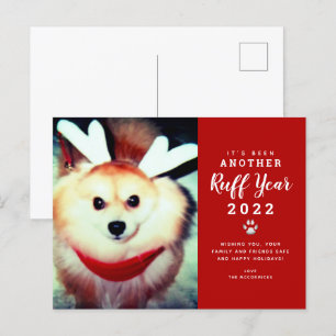 2021 Ruff Year おもしろい Christmas Dog写真 シーズンポストカード