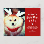 2021 Ruff Year おもしろい Christmas Dog写真 シーズンポストカード (正面)