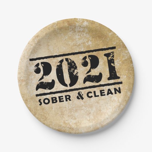 2021 Sober & Clean  Recovery Sobrity(2021 Sober &  ペーパープレート (正面)