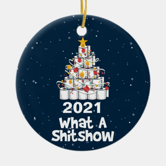 2021 What A Shitshow、トイレ紙ツリー セラミックオーナメント (正面)