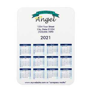 2021 Your Logo Branded Navy Calendar(2021ロゴブランドの海軍 マグネット