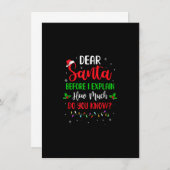 2022おもしろいクリスマス大人キッズサンタI can Expla 招待状 (正面/裏面)