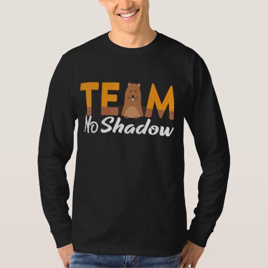 2022おもしろい年にチームNo Shadow Happy Groundhog Matching Tシャツ (正面)