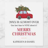 2022おもしろい年は緑の名前の休日を終えるほぼ終わりだ ワインラベル (シングルラベル)