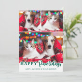 2022おもしろい年ラフ年ペットドッグ写真クリスマスホリド シーズンカード (スタンド正面)