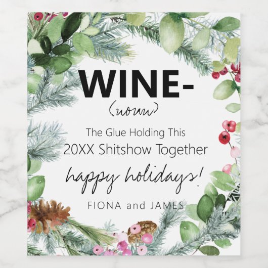 2022おもしろい年ワインの接着剤が私たちを一緒に緑を保持 ワインラベル (シングルラベル)