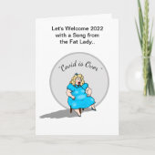 2022おもしろい年新年のファットレディーお祝い  カード (正面)