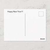 2022おもしろい年新年のファットレディーお祝い ポストカード (裏面)