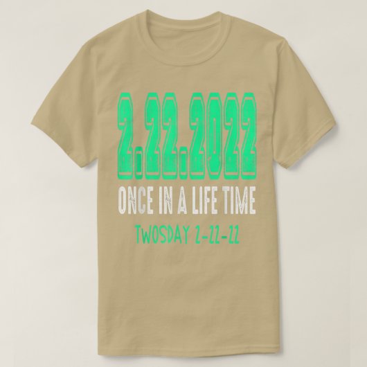 2022おもしろい年2月22日火曜日2022年2月Sou Tシャツ (デザイン正面)