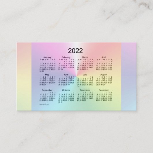 2022きらめくカレンダーby Janz Business Card 名刺 (正面)