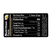 2022はちみつ栄養ファクトラベルブラック金ゴールドデイジー ラベル (正面)