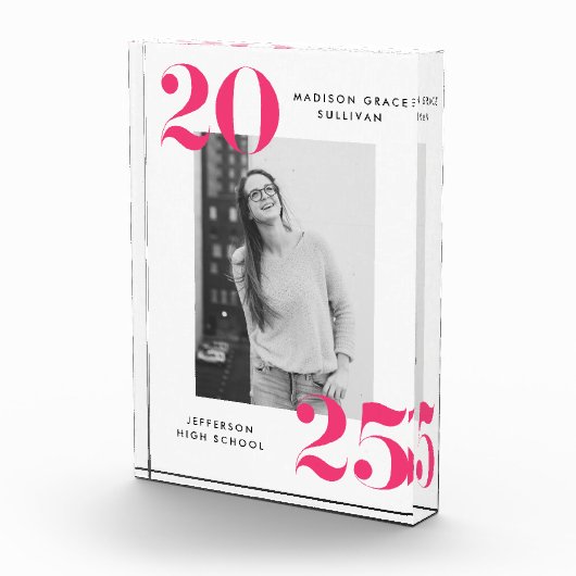 2022はっきりした年ピンク・レタリング卒業 フォトブロック (右)