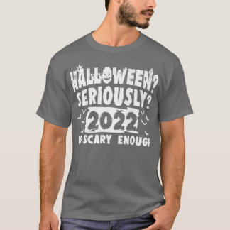 2022は怖い十分な怠惰なハロウィーンの衣装おもしろい Tシャツ