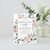 2022ほこりっぽいピンクの卒業フローラの緑のインビタット ポストカード (スタンド正面)