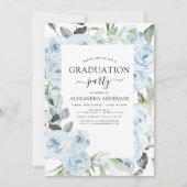 2022ほこりっぽい青の卒業フローラ緑 招待状 (正面)