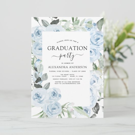 2022ほこりっぽい青の卒業フローラ緑 招待状 (スタンド正面)