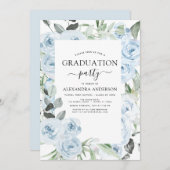 2022ほこりっぽい青の卒業フローラ緑 招待状 (正面/裏面)