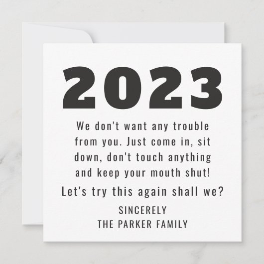 2022もう一度お試しください |新年おめでとう シーズンカード (正面)