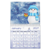 2022カレンダークリスマス雪だるま カレンダー (1月 2027)