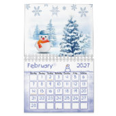 2022カレンダークリスマス雪だるま カレンダー (2月 2027)