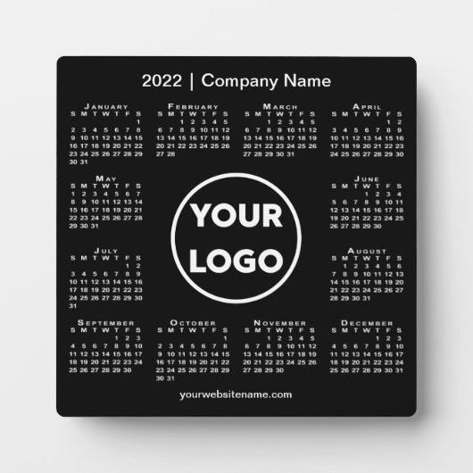 2022カレンダー会社ロゴブラックビジネス フォトプラーク (正面)