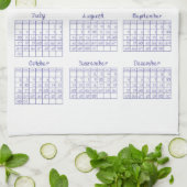 2022カレンダー生地フォントVeri Peri キッチンタオル (折り畳み)