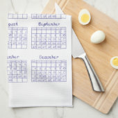 2022カレンダー生地フォントVeri Peri キッチンタオル (四つ折り)