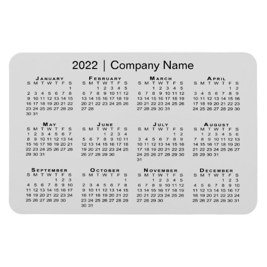 2022カレンダー（会社名グレー） マグネット (横)