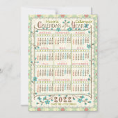 2022カレンダー(新しいバージョンの説明を参照) マグネット招待状 (正面)