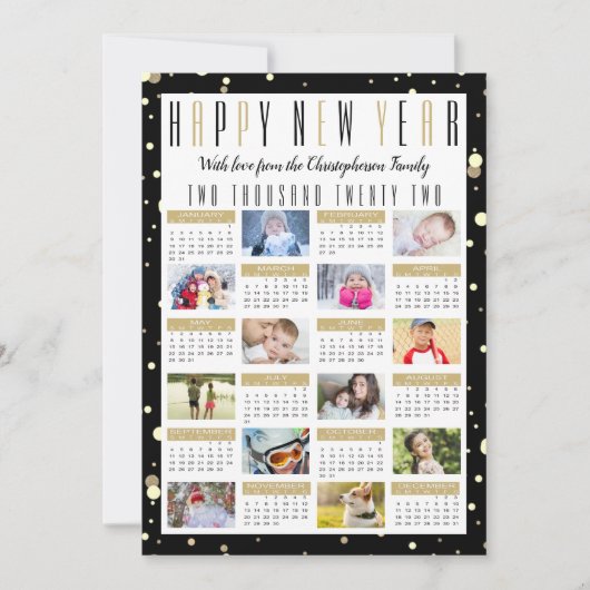 2022カレンモダンダー黒金ゴールド12フォトコラージュ シーズンカード (正面)