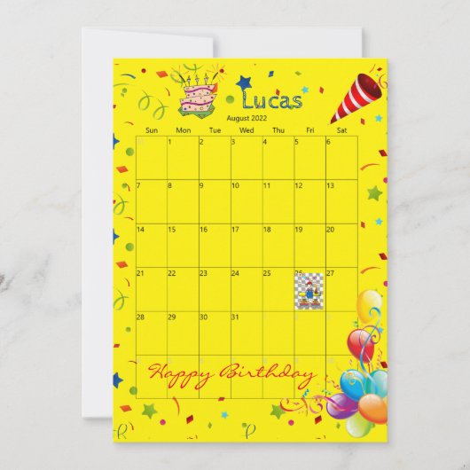 2022カレン威厳があるダーハッピーバースデー招待状 招待状 (正面)