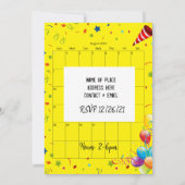 2022カレン威厳があるダーハッピーバースデー招待状 招待状 (裏面)