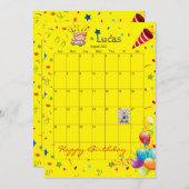 2022カレン威厳があるダーハッピーバースデー招待状 招待状 (正面/裏面)