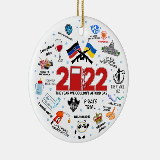 2022クリスマスオーナメント、我々は触れることができなかった年 セラミックオーナメント (右)