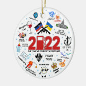 2022クリスマスオーナメント、我々は触れることができなかった年 セラミックオーナメント (左)