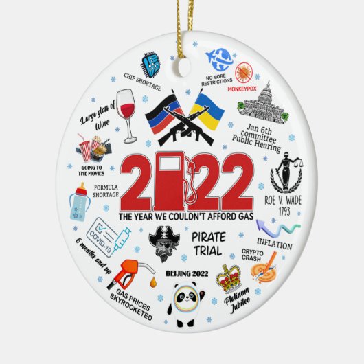 2022クリスマスオーナメント、我々は触れることができなかった年 セラミックオーナメント (左)