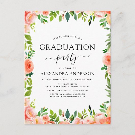 2022コーラルピーチフローラ緑化卒業インヴィータ ポストカード (正面)