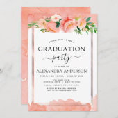 2022コーラルピーチ卒業幾何学 招待状 (正面/裏面)