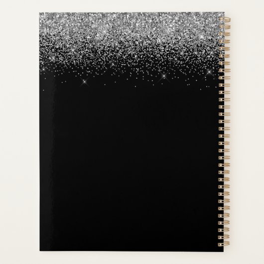 2022シルバーブラックグリッタースパークルグラムモノグラム プランナー手帳 (裏面)