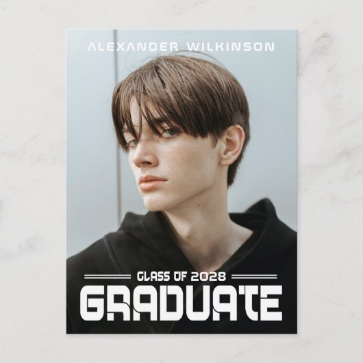 2022スクリプモダントはっきりした白黒フォトグラード 案内ポストカード (正面)