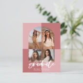 2022スクリプモダントバラピンクアーチ数々のフォトグラード インビテーションポストカード (スタンド正面)