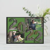 2022ツリー迷彩柄卒業ツインフォトハンターグリーン 招待状 (スタンド正面)