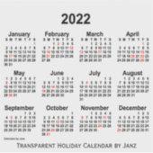 2022トランスペアレントホリデーカレンダーby Janz シール (正面)
